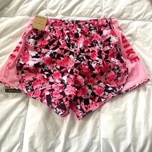 Nike Girls Youth Running Shorts Sz XL DriFit Pink Black White Floral NWT